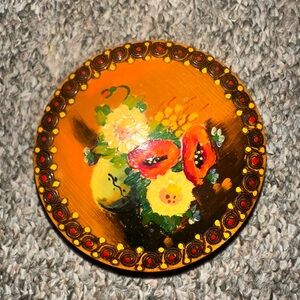 Hand-Painted Floral Decorative Wooden Box